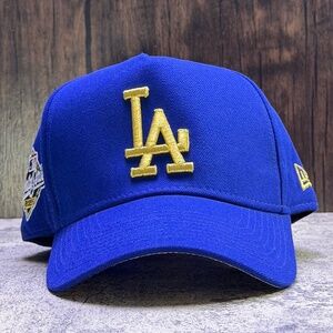 Los Angeles Dodgers New Era 9Forty 2025 World Series Side Patch SnapBack Blu-Gld